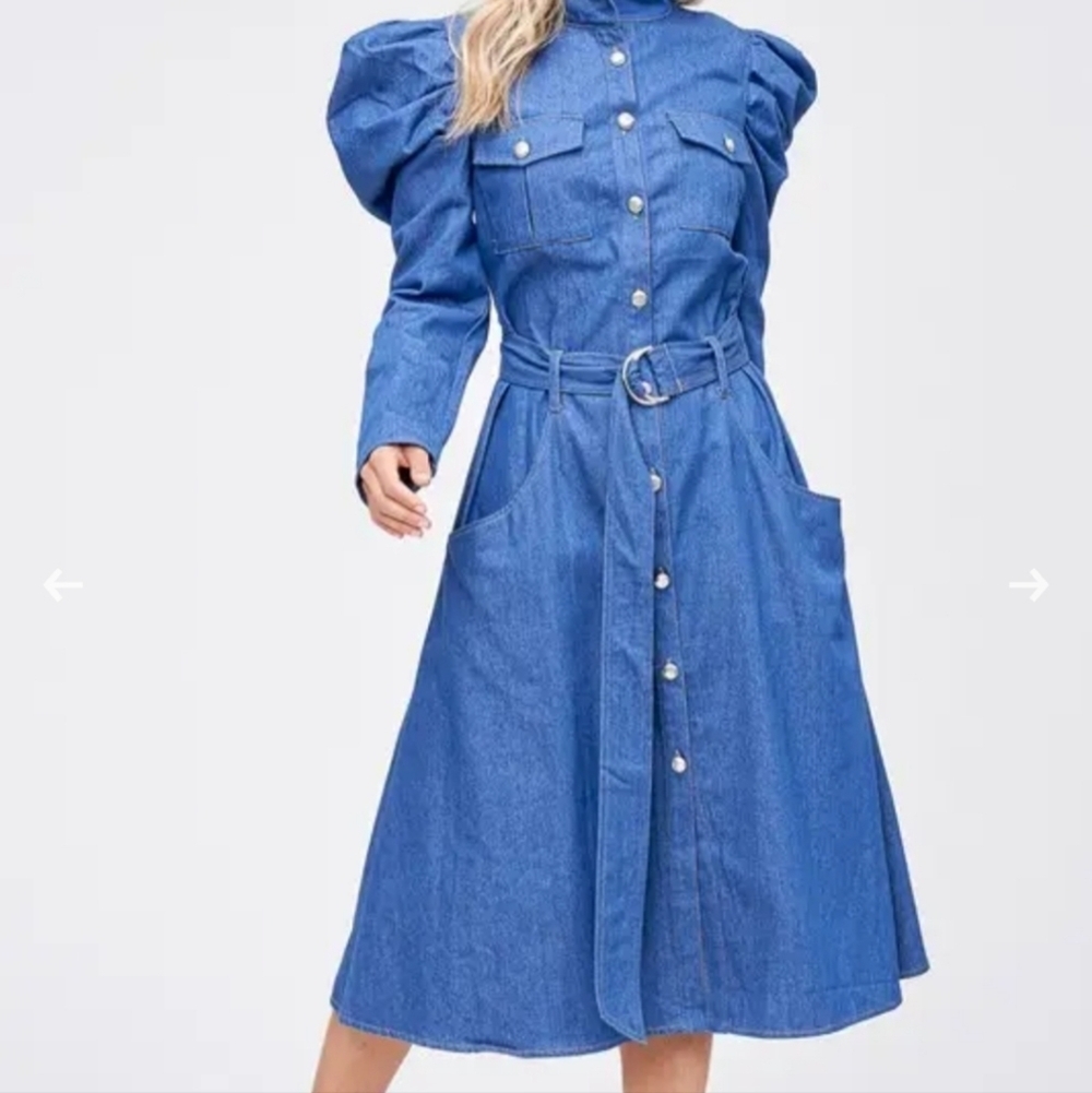 Misty Blue Denim Dress - Picture 6 of 10